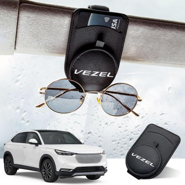 SUVVNEスウ?ニ 車用サングラスクリップ 新型ヴェゼル用 車 サンバイザーポケット メガネホルダ...