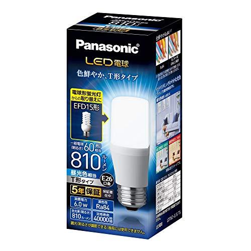 パナソニック LED電球 口金直径26mm 電球60W形相当 昼光色相当6.0W 一般電球・T形タイ...