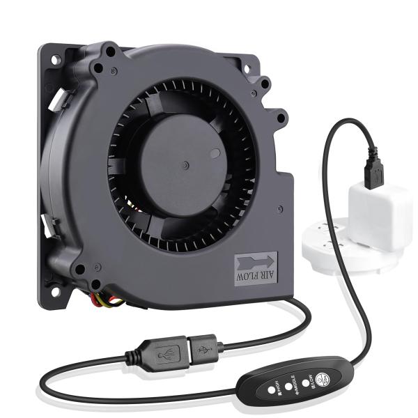 GDSTIME USBファン、120mmx32mm 12cm 5V DC USB シロッコファン、ブ...