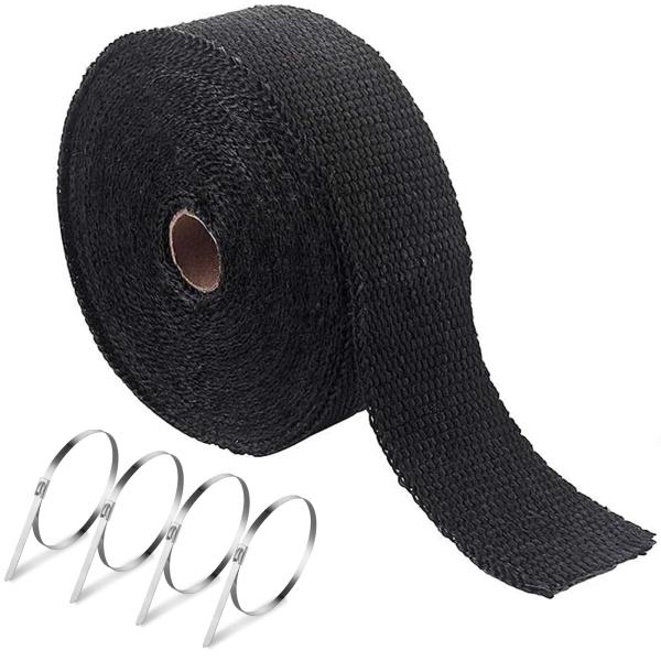 耐熱サーモバンテージ 2.5cm*5m ファイバーガラス製 耐熱布 マフラー 高温に耐える 煙突熱対...