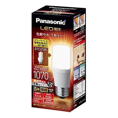 パナソニック LED電球 口金直径26mm 電球60W形相当 電球色相当8.4W 一般電球・T形タイ...