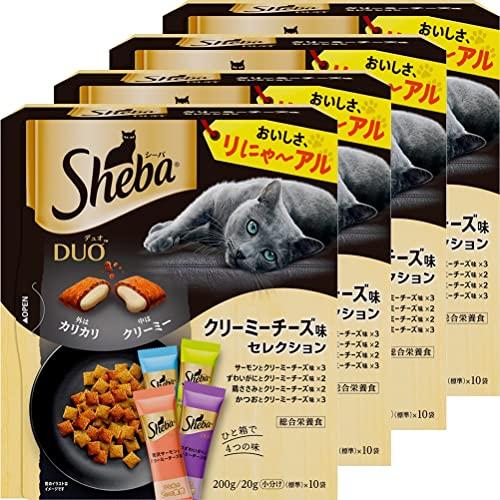 シーバ Sheba デュオ キャットフード クリーミーチーズ味セレクション 成猫用 200g×4個ま...