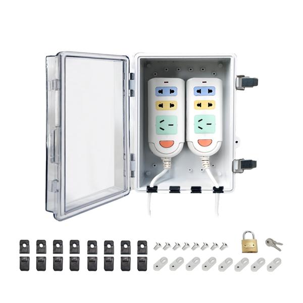 ISKALT 電気ボックス コンセントボックス ABS 防塵防水IP66 耐候性電気ボックス ヒンジ...