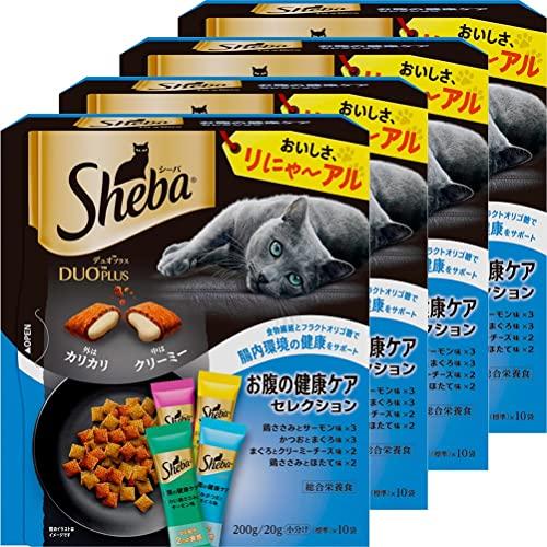 シーバ Sheba デュオプラス キャットフード お腹の健康ケアセレクション 成猫用 200g×4個...