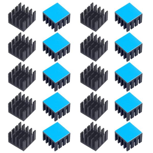 PENGLIN 20個 ヒートシンク アルミニウム 放熱板 14x14x7mm 冷却ラジエーターフィ...