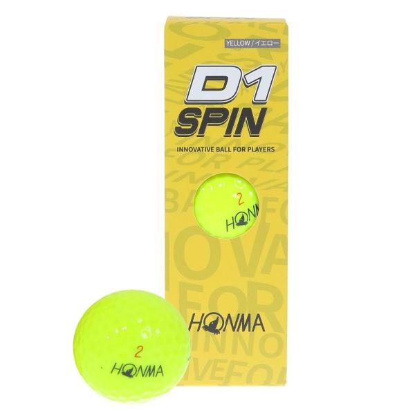 本間ゴルフ ホンマHONMA 1スリーブ3球入 ゴルフ 公認球 HONMA D1 SPIN イエロー