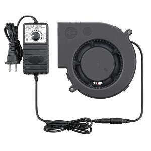 GDSTIME 97mm x 33 mm DC 12V換気扇 シロッコファン 空冷ファン送風機（AC 100V〜240V駆動速度制御付き）、レシ｜solvertex