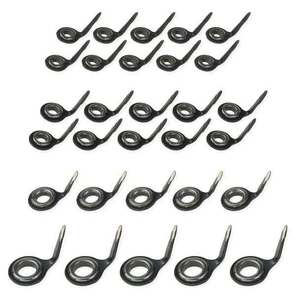 ロッドガイド 片足ガイド ステンレス 釣り竿 自作 交換 修理 3#・4#・5#・6# 計30点