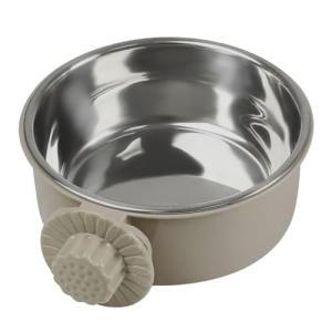 ペットぶら下げボウル ペットボウル ハンガー ゲージ用 ペット食器 餌入れ 固定 ヘルスウォーターボウル 猫 犬 うさぎ 小動物用 食器 グレー｜solvertex
