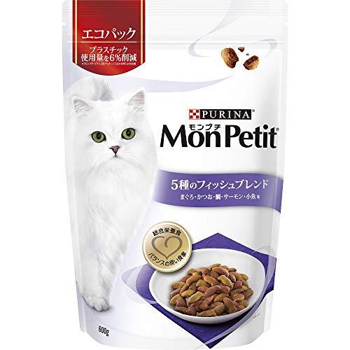 モンプチ キャットフード バッグ ドライ 5種のフィッシュブレンド 成猫用 600ｇ