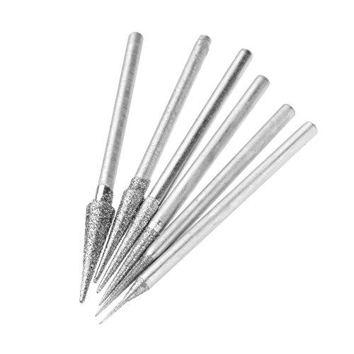 6本セット ダイヤモンド コーティング 研磨針 ドリルビット ネイルヘッド 研削工具 2.35mm