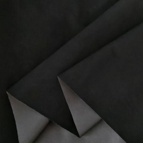 moonfarm スエード調 生地 黒 合皮 幅140cm 裏地 内張り 内装用 ブラック PUレザ...