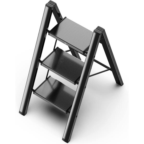 GameGem 脚立 折り畳み 室内踏み台 軽量アルミ製脚立 デザイン 滑り止めフットカバー付き 室...