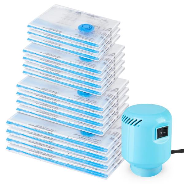 WANALIT 圧縮袋 電動ポンプ付き 15枚衣類圧縮袋セッド100×70cm×4枚 80×56cm...