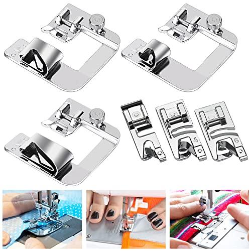 WETARENDA ミシン 押え足 6個セット 三巻押さえ 家庭用ミシン押さえ 交換用ミシン押さえ ...