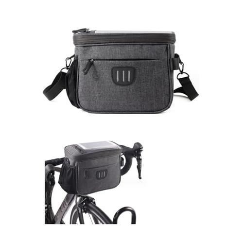 YFFSFDC 自転車 フロントバッグ ハンドルバッグ 軽量 防水 5L大容量 反射テープ付き 前カ...