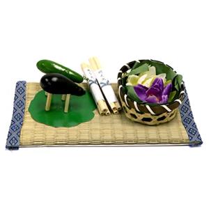 山一商店 お盆飾り お盆用品 ちいさなお盆セット なごみ 約24×14cm B-131｜solvertex