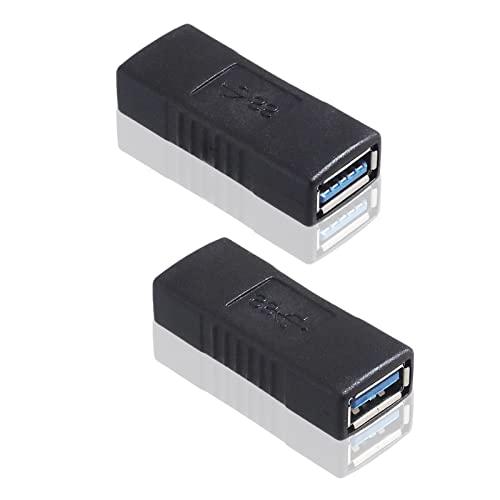 サムコス 2個セット 中継アダプタ USB 3.0 メス メス USB メスメス ブラック USB ...