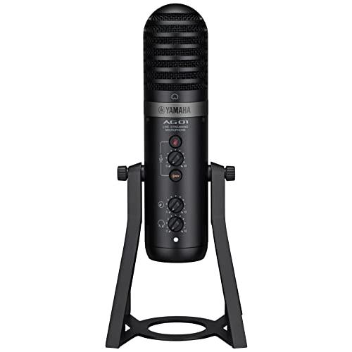 ヤマハ YAMAHA ライブストリーミングマイクロフォン マイク一体型 USBマイク ブラック AG...