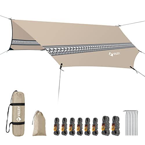 VILLEY タープ キャンプタープ サンシェルター テントタープ 天幕 3.5x3m PUコーティ...