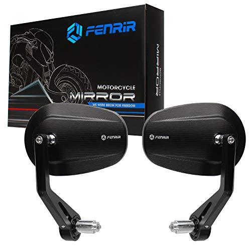FENRIR ブラック オートバイ バイク バーエンドミラー バイク ミラー レトロ CNC 陽極酸...
