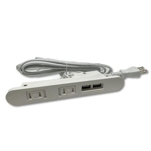 YCthriving 埋め込みコンセント 家具製作用 2つ口 2個USB電源付 木工 円形 ホワイト