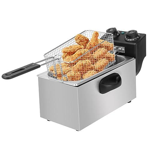 EC Hometec 電気フライヤー 4L タイマー付き フライヤー ステンレス 60-200℃温度...