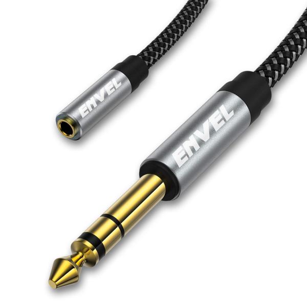 ENVEL ステレオミニプラグ 変換 6.35mmオス 3.5mmメス ヘッドホンプラグ 端子 変換...