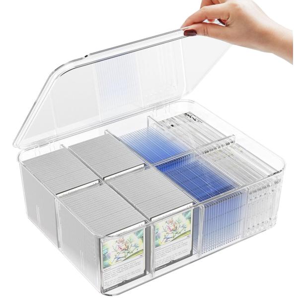Yoimize カードボックス トレカケース 透明ポケモンカードケース８コマ 蓋付きストレージボック...