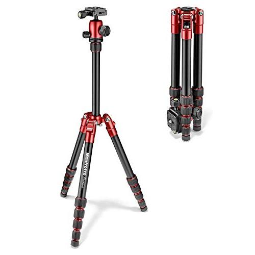 マンフロットManfrotto Element トラベル三脚 スモール レッド アルミ 5段 MKE...