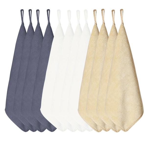 HOOMCOOM キッチンタオル キッチンクロス ループ付き 手拭きタオル マイクロファイバー 厚手...