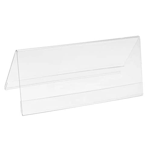 PATIKIL 18 x 8 cm アクリルデスクネームプレートホルダー 10個 透明ネームテントホ...