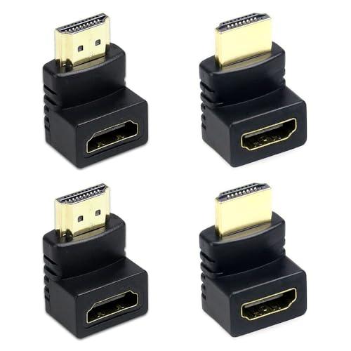 【互換品】 HDMI変換アダプタ コネクタ L型 90度+270度 4個セット HDMIオスtoメス...