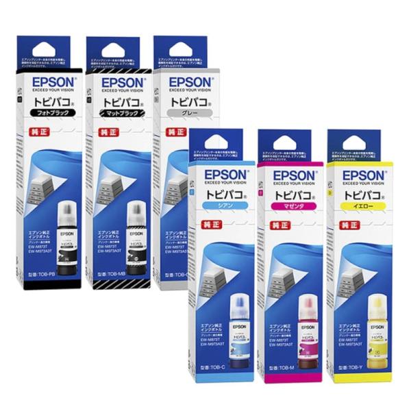 【互換品】 純正品６色 エプソン トビバコ インクタンク 純正 6色セット TOB-6C TOB-M...