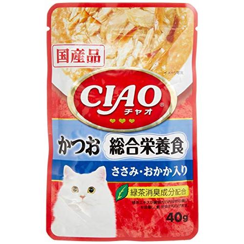 チャオ CIAO パウチ 総合栄養食 かつお ささみ・おかか入り 40g 16個セット