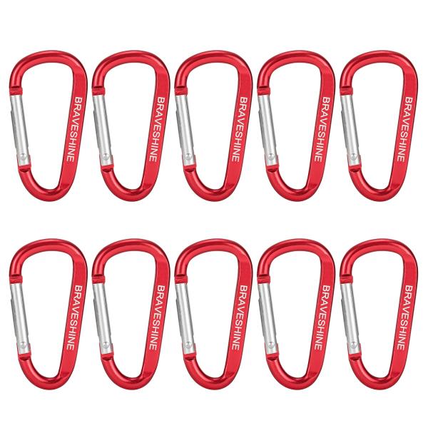 カラビナ dリング BRAVESHINE アルミ合金 軽量 キーホルダー アウトドア活動 ハイキング...