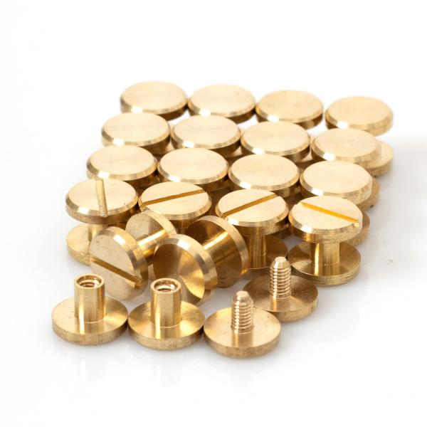 シカゴスクリュー 20個入り 10×4×5mm 真鍮組ネジ コンチョ バッグ ベルト 底びょう リベ...