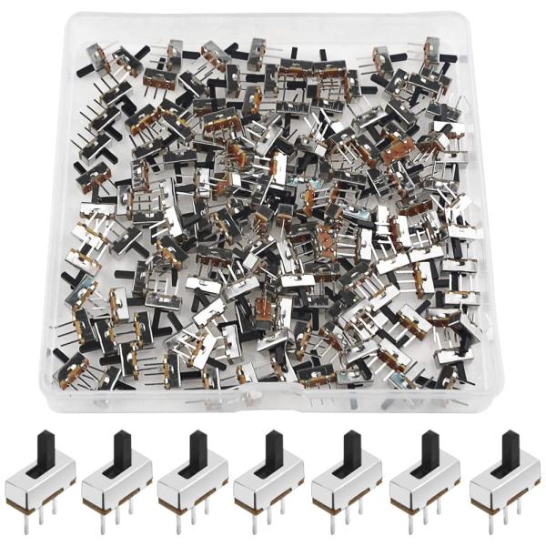 WMYCONGCONG 150個入り 3ピン 2位置 1P2T SPDT 垂直マイクロスライドスイッ...