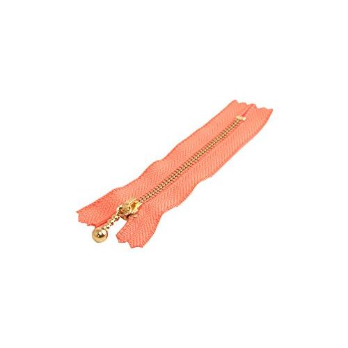 Y.K.K 玉付ファスナー 10cm 10本入 キャロットオレンジ 3G10-522