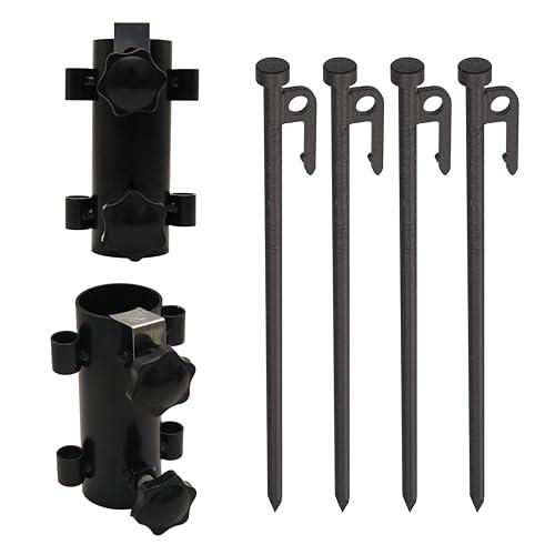 NACETUREテントポール固定金具セット タープポール固定器 35mm以内 ポール設置 キャンプ ...