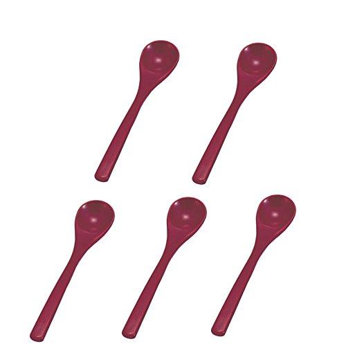 若泉漆器 割烹漆器 茶碗蒸しスプーンブラウン 5本組H-1-38