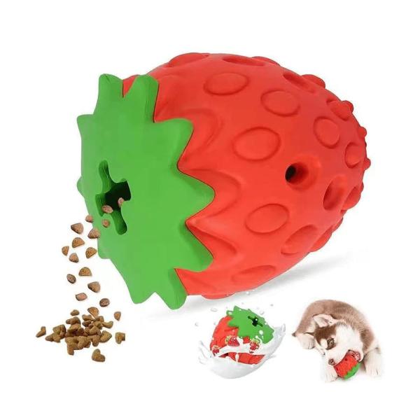 LIKENNY イチゴ おもちゃ 犬 犬用 噛む 噛むおもちゃ餌入れ 人気 壊れない かみかみ 大中...