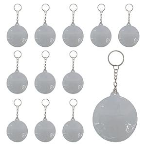 nijimomo 缶バッチ 缶バッジ キーホルダー 12個 ケース カバー 収納 保護 飾る 汚れ防止 透明 クリア