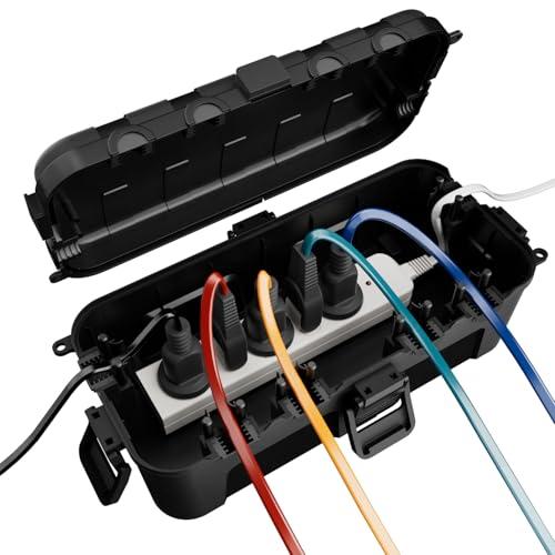 RESTMOコンセントボックス 中型 屋外 電源 電気 防水 ボックス IP54雨よけ 耐候性 ガー...