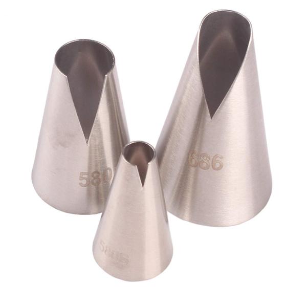 ステンレス製 絞り口金 3個セット ケーキデコレーション 口金 製菓道具 製菓用品 餃子型 3個セッ...