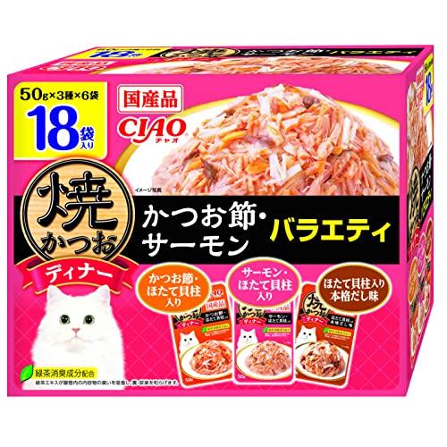 チャオCIAO焼かつおディナーかつお節・サーモンバラエティ50g×18袋