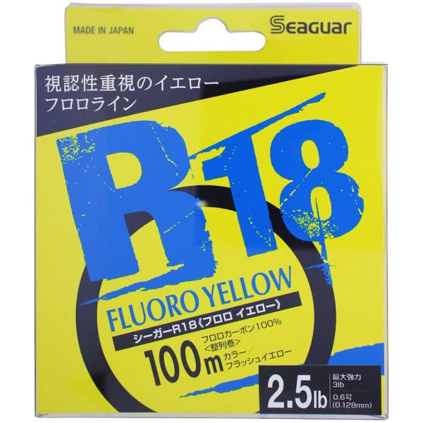 シーガーSeaguar ライン シーガー R18 フロロイエロー 100m 2.5lb クリア