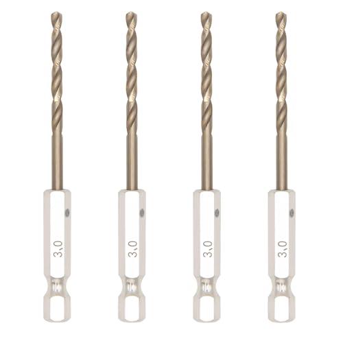 【互換品】 FiLwW 六角軸鉄工ドリル 4本組 3.0mm M35高速鋼ドリルビット DIY 電動...