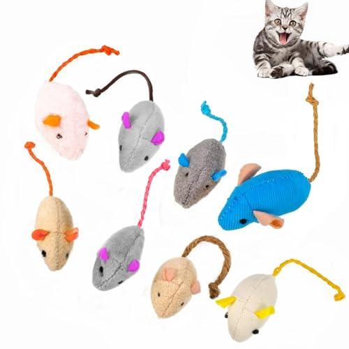 YFFSFDC 猫 ネズミ玩具8個セット ペットおもちゃ 噛むおもちゃ ぬいぐるみ おもちゃストレス...