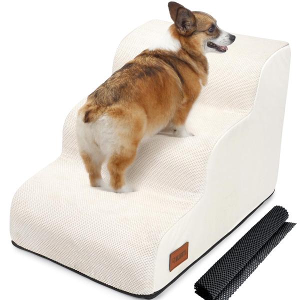 犬用ステップ 3段 ドッグステップ 犬用スロープ 犬用踏み台 犬用階段 小型犬 室内犬 高齢犬 滑り...